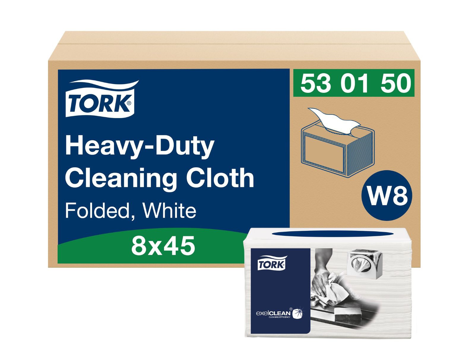 Czyściwo TORK 530150 Ściereczki do trudnych zabrudzeń 8 opak x 45 listków